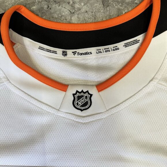 Philadelphia Flyers Jersey Youth Large XL Fanatics Breakaway White Orange - Picture 3 of 6